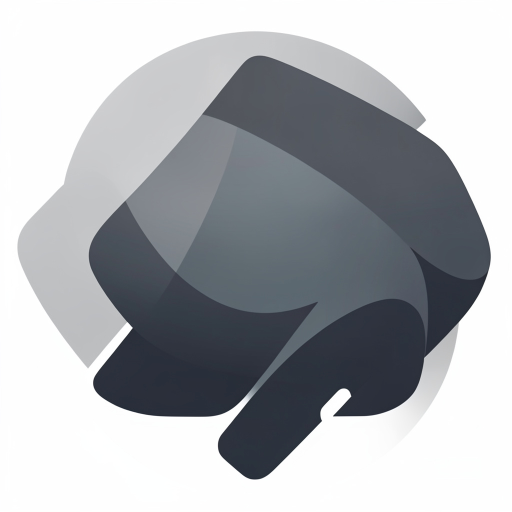 A dark-toned abstract avatar icon with muted gray and charcoal gradients